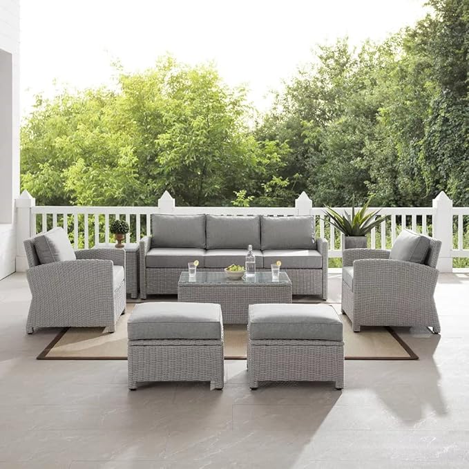 DEVOKO 7 Piece Outdoor Conversation Patio Furniture Set