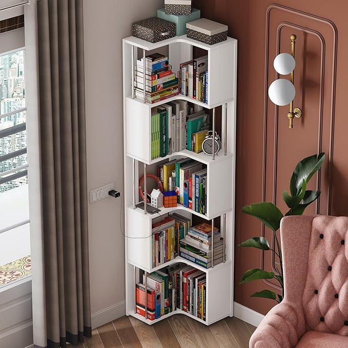 Studio Kook Vista Engineered Wood Corner Bookshelf
