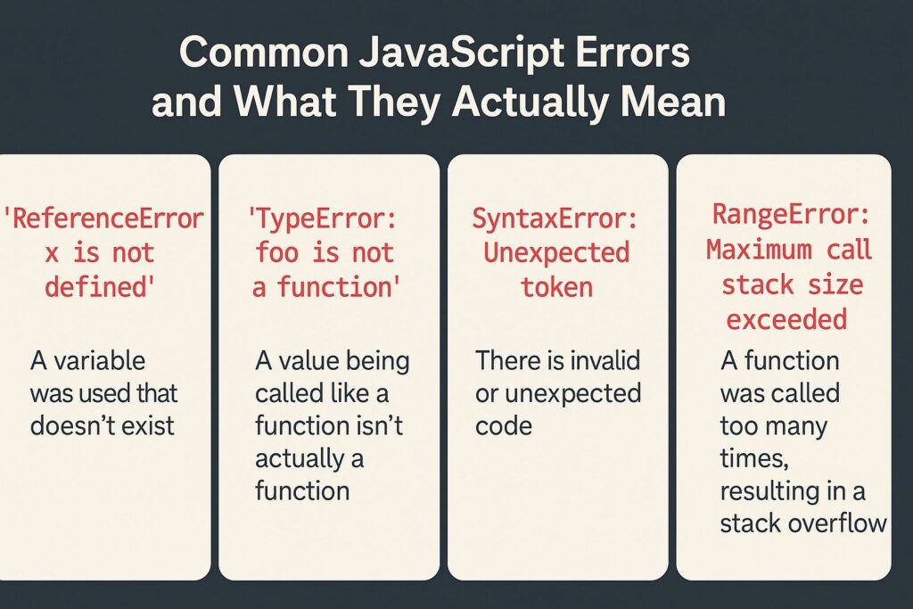 Common JavaScript Errors and What They Actually Mean