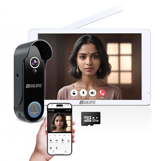 Golens Wireless Door Bell with Camera for Home