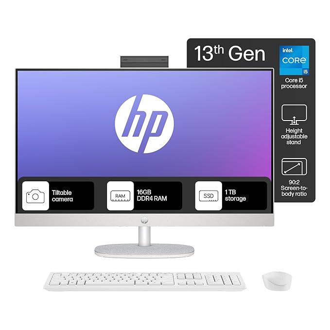 HP All-in-One PC 13th Gen Intel Core i5 Wireless Keyboard and Mouse Combo