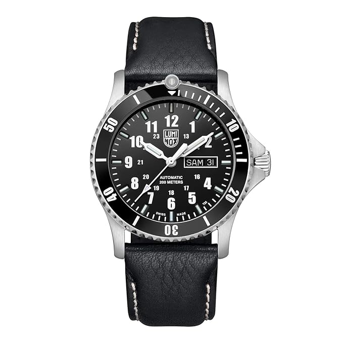 Luminox Leather Sea Day-Date Analog Dial Color Black Men Watch