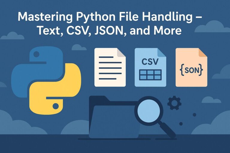 Mastering Python File Handling – Text, CSV, JSON, and More