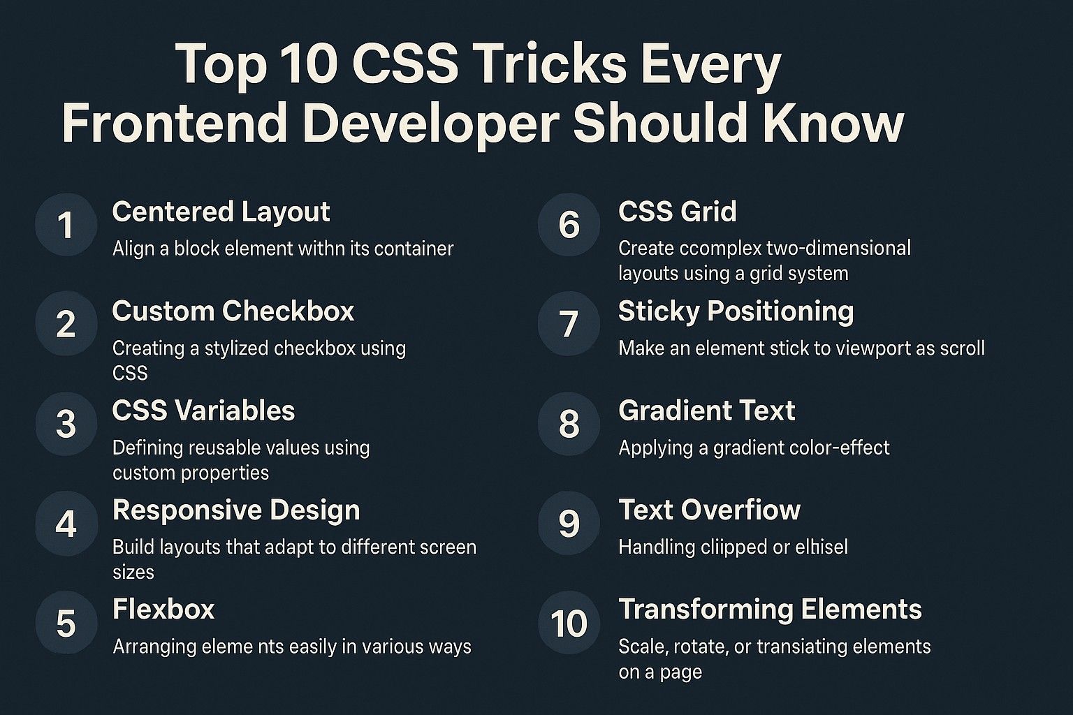 Top 10 CSS Tricks Every Frontend Developer Should Know